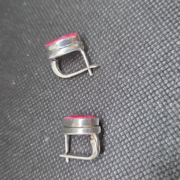 Nwot!  Ruby 925 Earrings Handmade - Picture 2 of 5